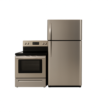 Ensemble réfrigérateur + cuisinière - Stainless - Légèrement usagé (Copie)