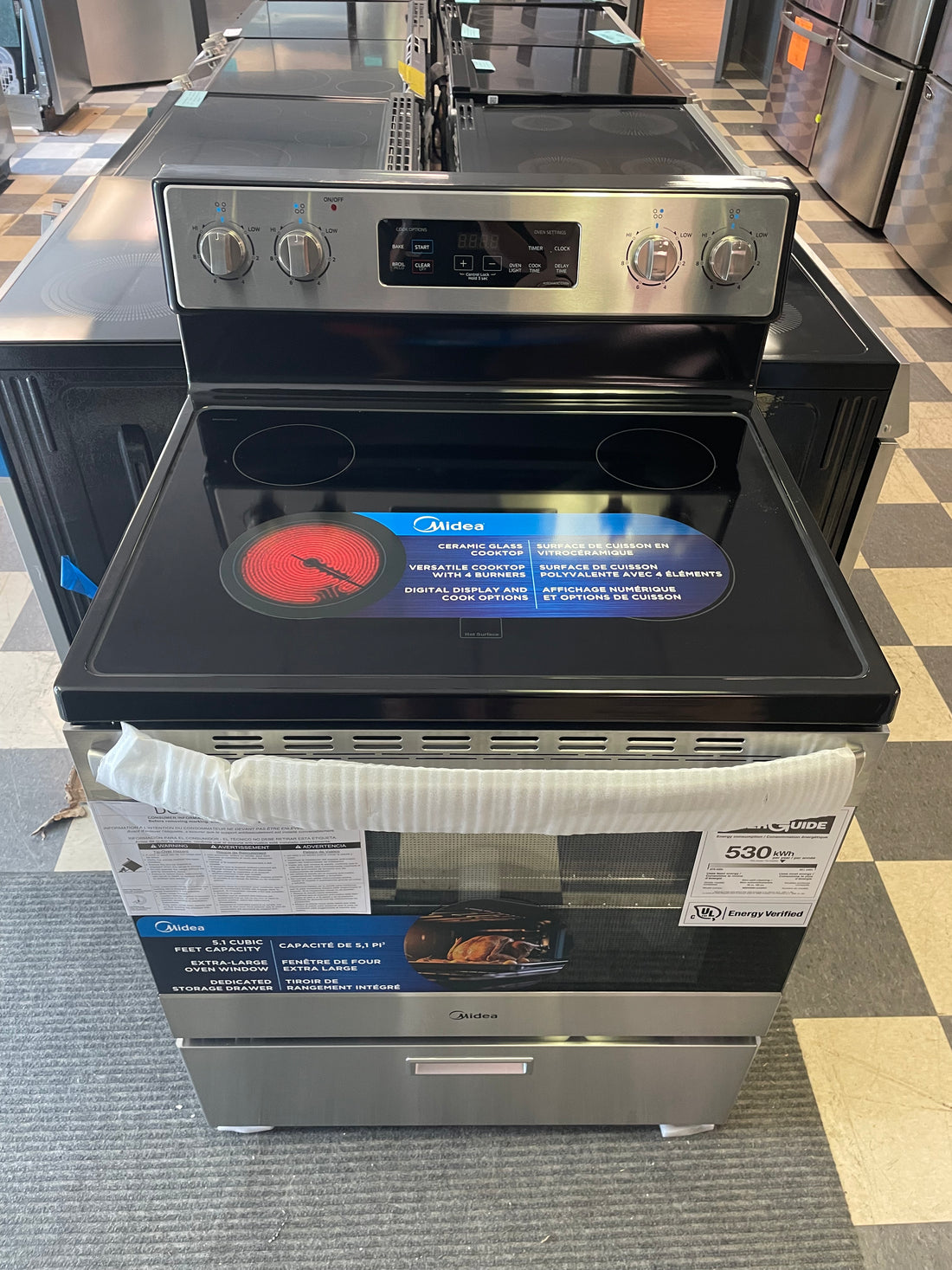 Cuisinière électrique 30" - MER30B12AWWC - Midea - Boîte ouverte