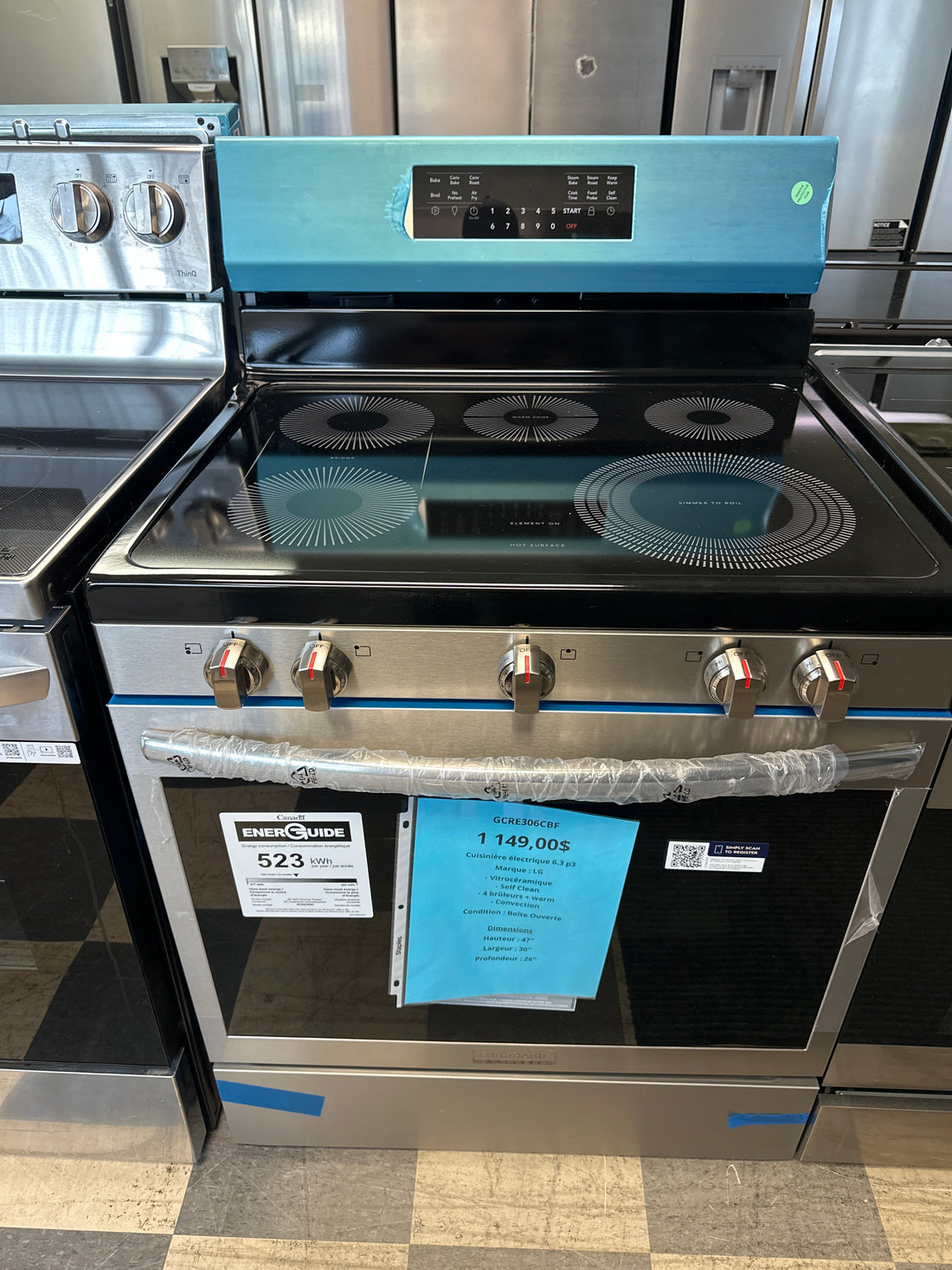 Cuisinière électrique 30" - GCRE306CBF - FRIGIDAIRE - Tel Quel