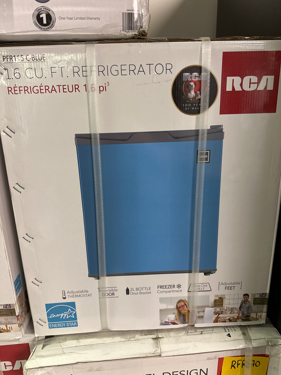 Mini Réfrigérateur 1 porte 1.6 pi. cu. - RFR160 - RCA - Neuf (Bleu)