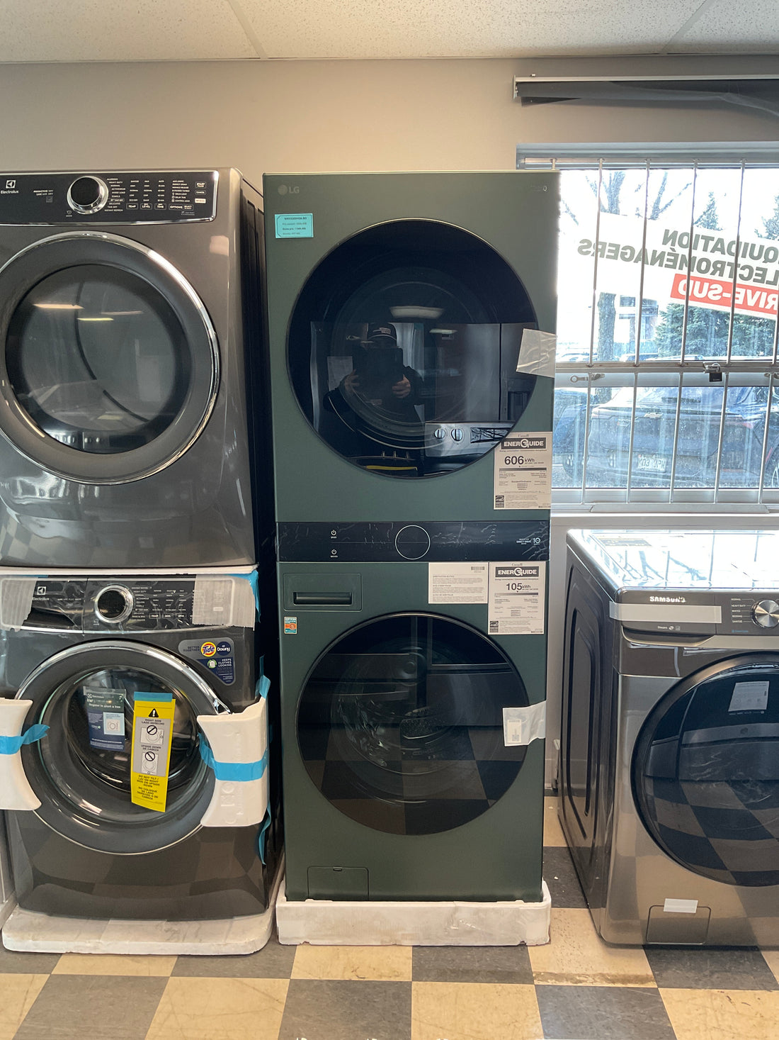 Combiné laveuse-sécheuse électrique - WKEX200HGA - LG - Boîte ouverte